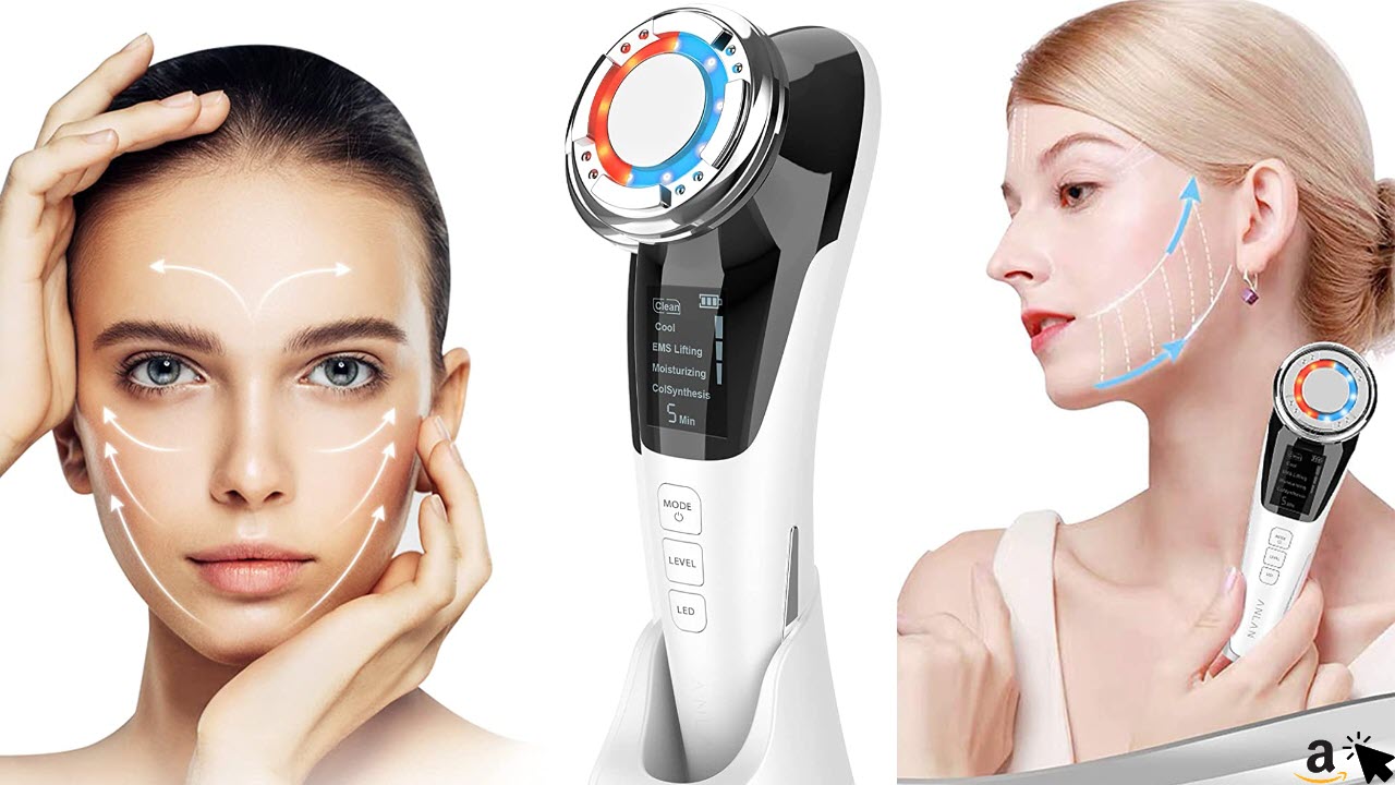 ANLAN Kosmetisches Gerät Faltenentferner Gesichtsmassage Mit ION- Und Photon Funktion Heiße-Kalt Behandlung für Gesichtpflege Anti Falten Anti-aging