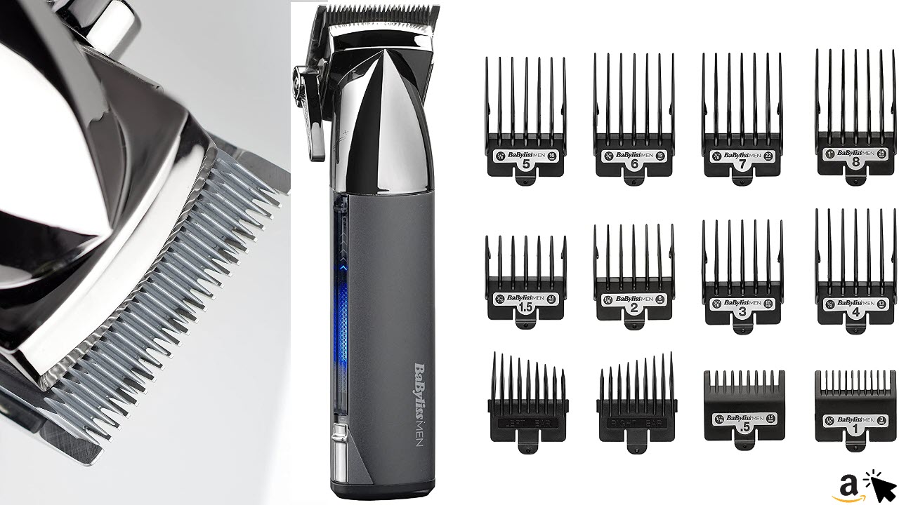 BaByliss Super-X Metal Professioneller Haarschneider, Anthrazit, E996E, Klingen aus japanischem Stahl