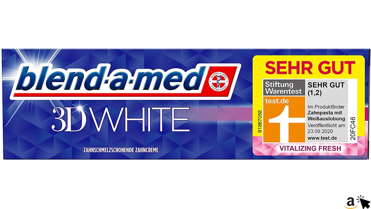 Blend-a-med 3D White Vitalizing Fresh Aufhellende Zahnpasta, für weisse Zähne, 75ml