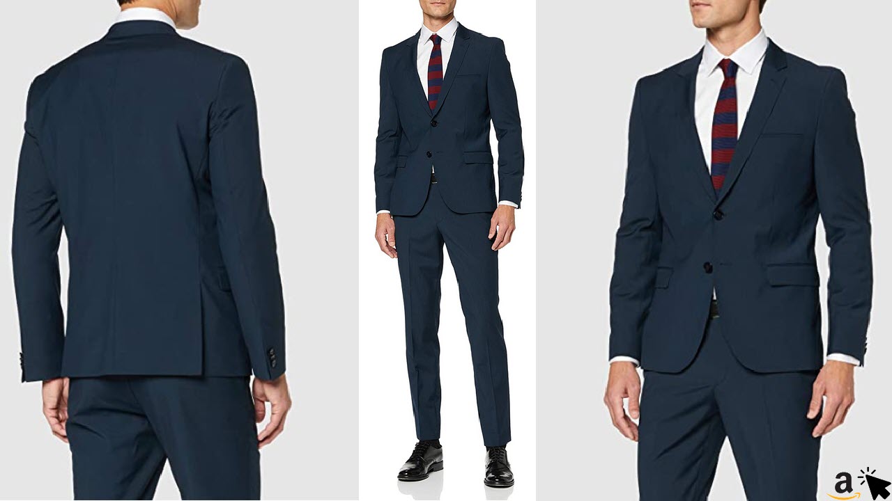 HUGO Herren Anzug, 100% Wolle, dunkel Blau