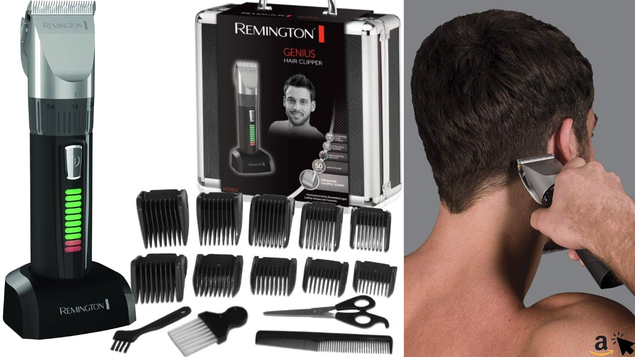 Remington Haarschneidemaschine HC5810, selbstschärfende Keramikklingen, 10 Aufsteckkämme, Präzisionslängeneinstellung, Netz- & Akkubetrieb, Lithium, Profi-Alukoffer, Haarschneider, Haartrimmer