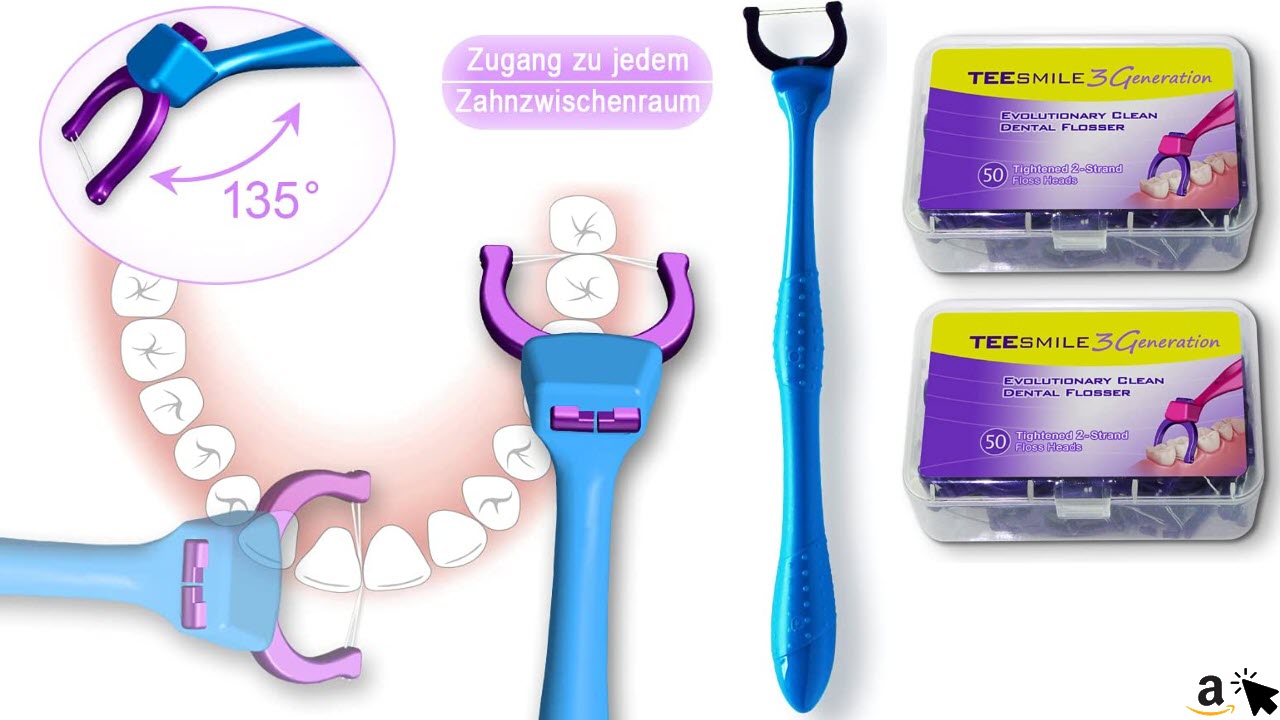 TEEsmile Evolutionary Clean Zahnseidenhalter，Aufsteckköpfe- Halter - Set