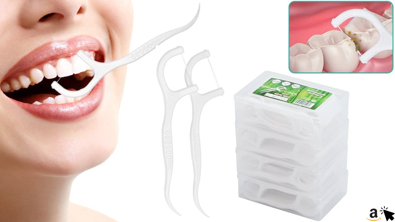 Zahnseide Dental Floss 200 Stück Zahnseide Stick mit Zahnstocher, Zahnzwischenraumreiniger mit Y-Form Design, Zahnseidensticks Zahnreiniger Sticks